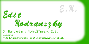 edit modranszky business card